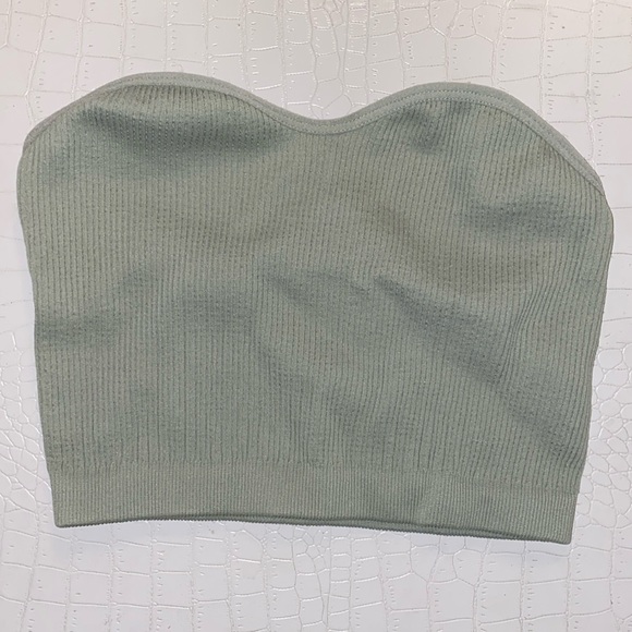 Cotton On XS Mint Green Strapless Bandeau Top with Bustier Style - Picture 2 of 7